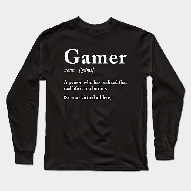 Gamer definition Long Sleeve T-Shirt by produdesign